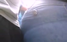 Girl rubbing her ass on stiff dick