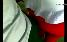 Girl in red pants groped in public transportation