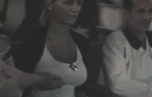 Blonde gets her tits groped in the cinema