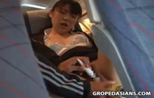 Pretty Japanese lady fucked on plane