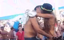 Girl groped on a beach party