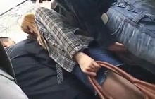 Shy Japanese girl groped and finger fucked in public