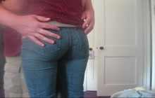 Perfect ass in jeans groped