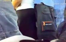 Big ass grope in public transportation